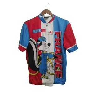Giordana VTG looney tunes cycling jersey. LARGE vive la France NEW